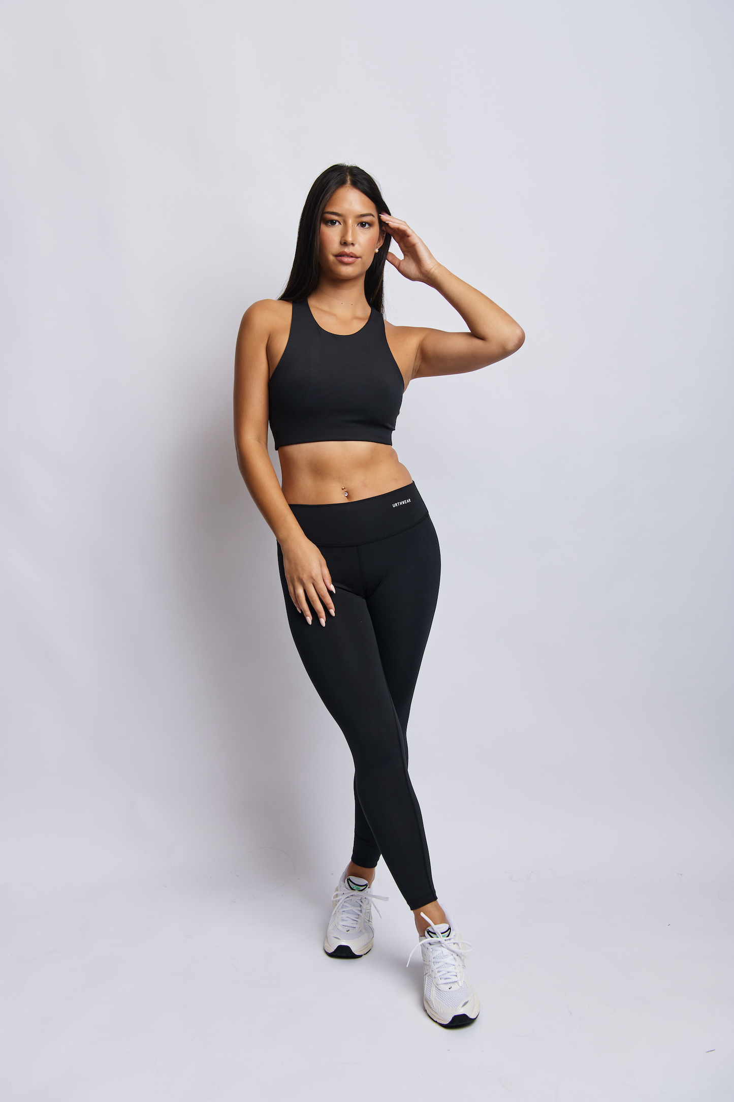 Ecomoss High Neck Racerback Bra, Raven Black by URTHWEAR