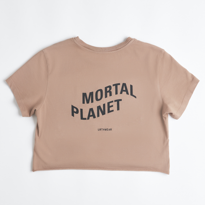 Mortal Planet Midweight Cropped Tee, Desert Clay by URTHWEAR