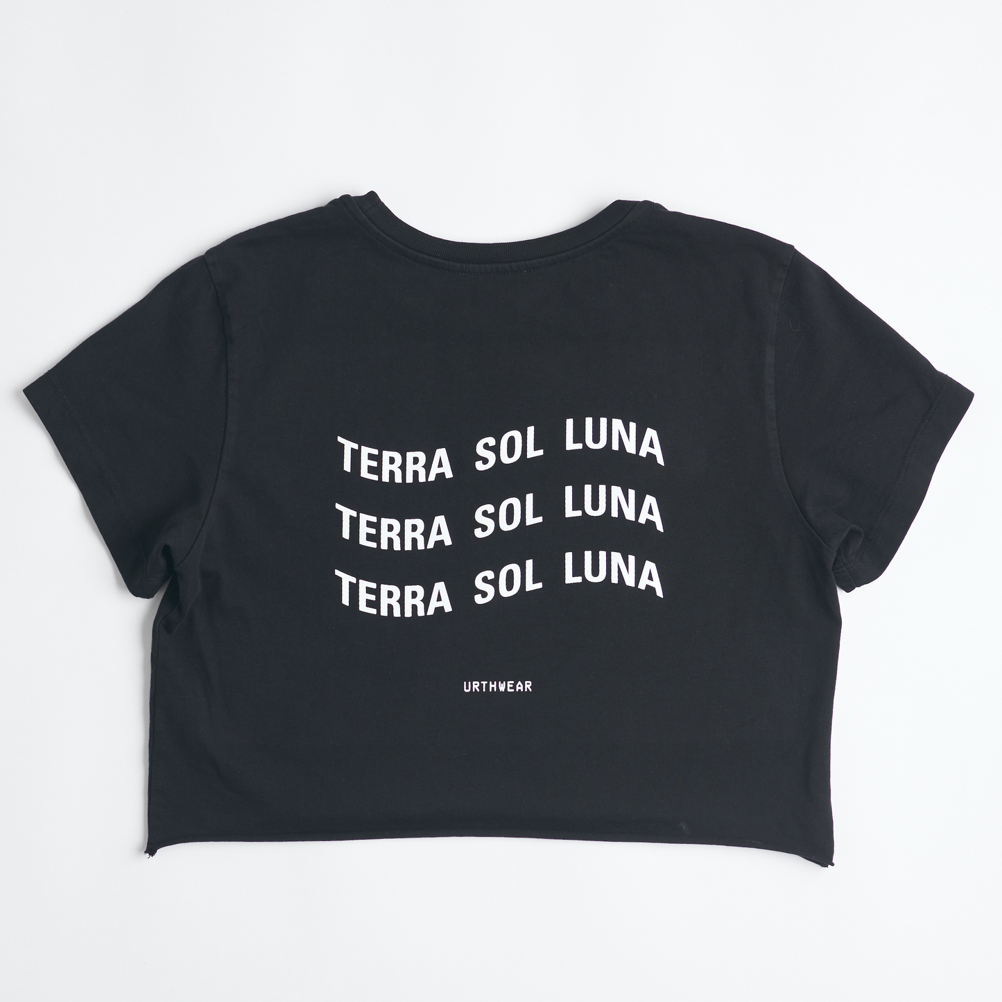 Terra Sol Luna Midweight Cropped Tee, Super Black by URTHWEAR