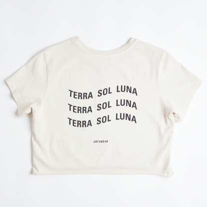 Terra Sol Luna Midweight Cropped Tee, Cosmic Sand by URTHWEAR