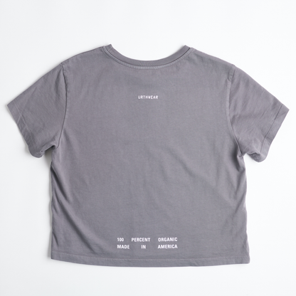 Split Logo Midweight Crew Tee, Gravel Grey by URTHWEAR