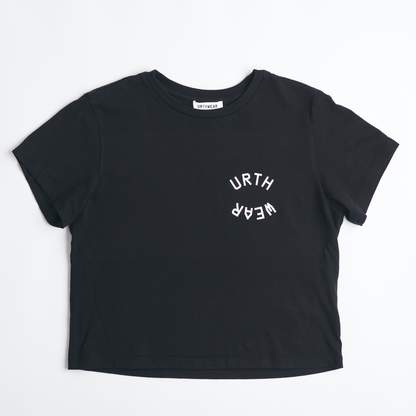 Split Logo Midweight Crew Tee, Super Black by URTHWEAR
