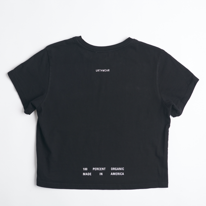 Split Logo Midweight Crew Tee, Super Black by URTHWEAR