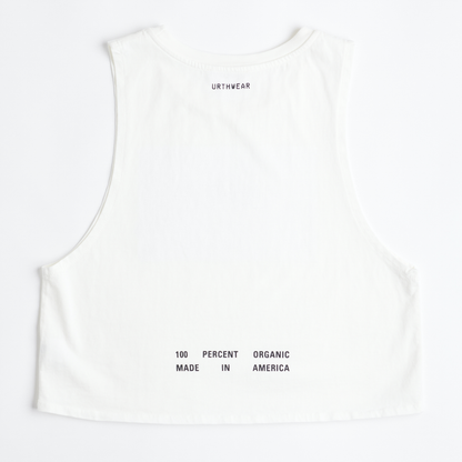 Arch Logo Midweight Cropped Tank, Lunar White by URTHWEAR