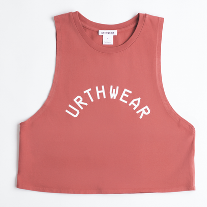 Arch Logo Midweight Cropped Tank, Ash Red by URTHWEAR