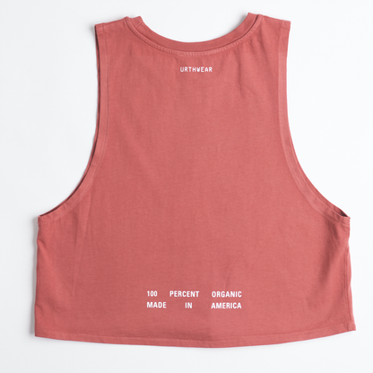 Arch Logo Midweight Cropped Tank, Ash Red by URTHWEAR