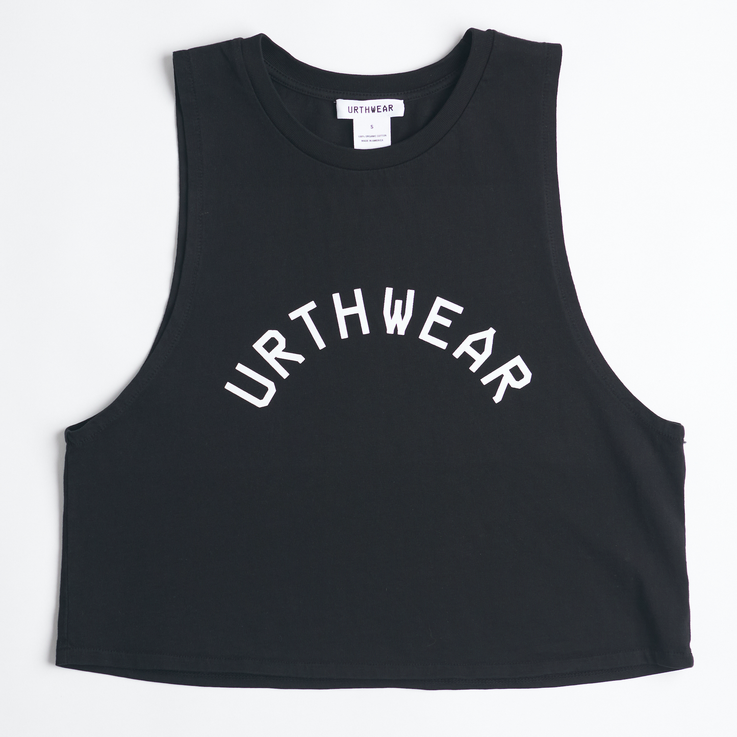 Arch Logo Midweight Cropped Tank, Super Black by URTHWEAR