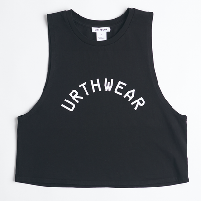 Arch Logo Midweight Cropped Tank, Super Black by URTHWEAR