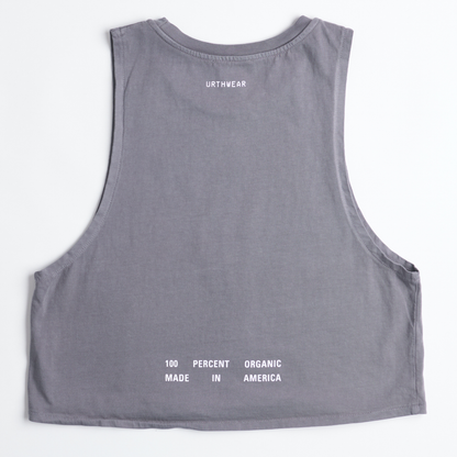 Mortal Planet Midweight Cropped Tank, Gravel Grey by URTHWEAR