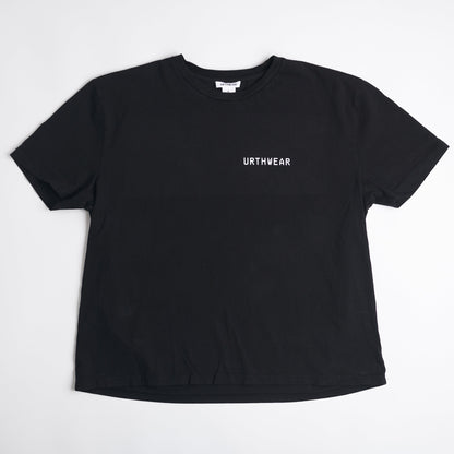 Mortal Planet Midweight Relaxed Tee, Super Black by URTHWEAR