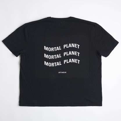 Mortal Planet Midweight Relaxed Tee, Super Black by URTHWEAR