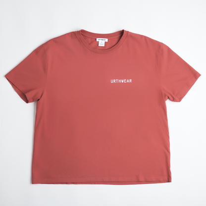 Mortal Planet Midweight Relaxed Tee, Ash Red by URTHWEAR