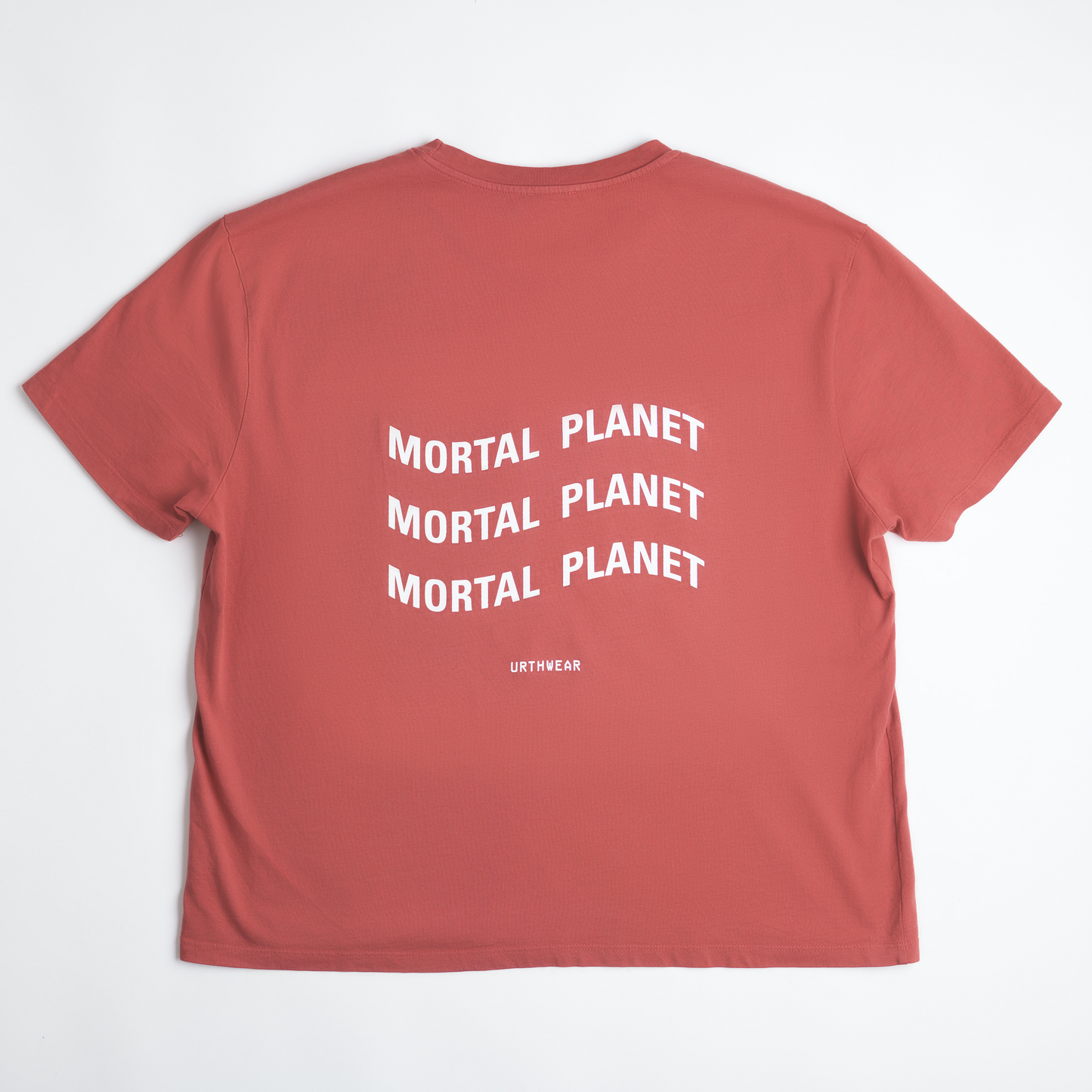 Mortal Planet Midweight Relaxed Tee, Ash Red by URTHWEAR