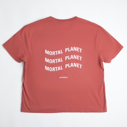 Mortal Planet Midweight Relaxed Tee, Ash Red by URTHWEAR