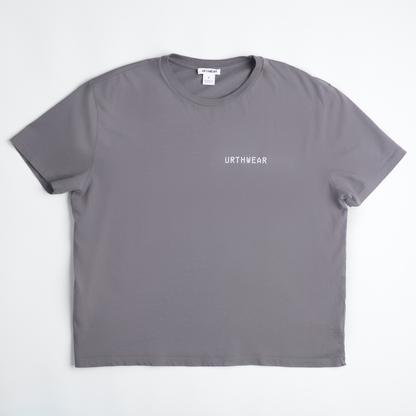 Mortal Planet Midweight Relaxed Tee, Gravel Grey by URTHWEAR