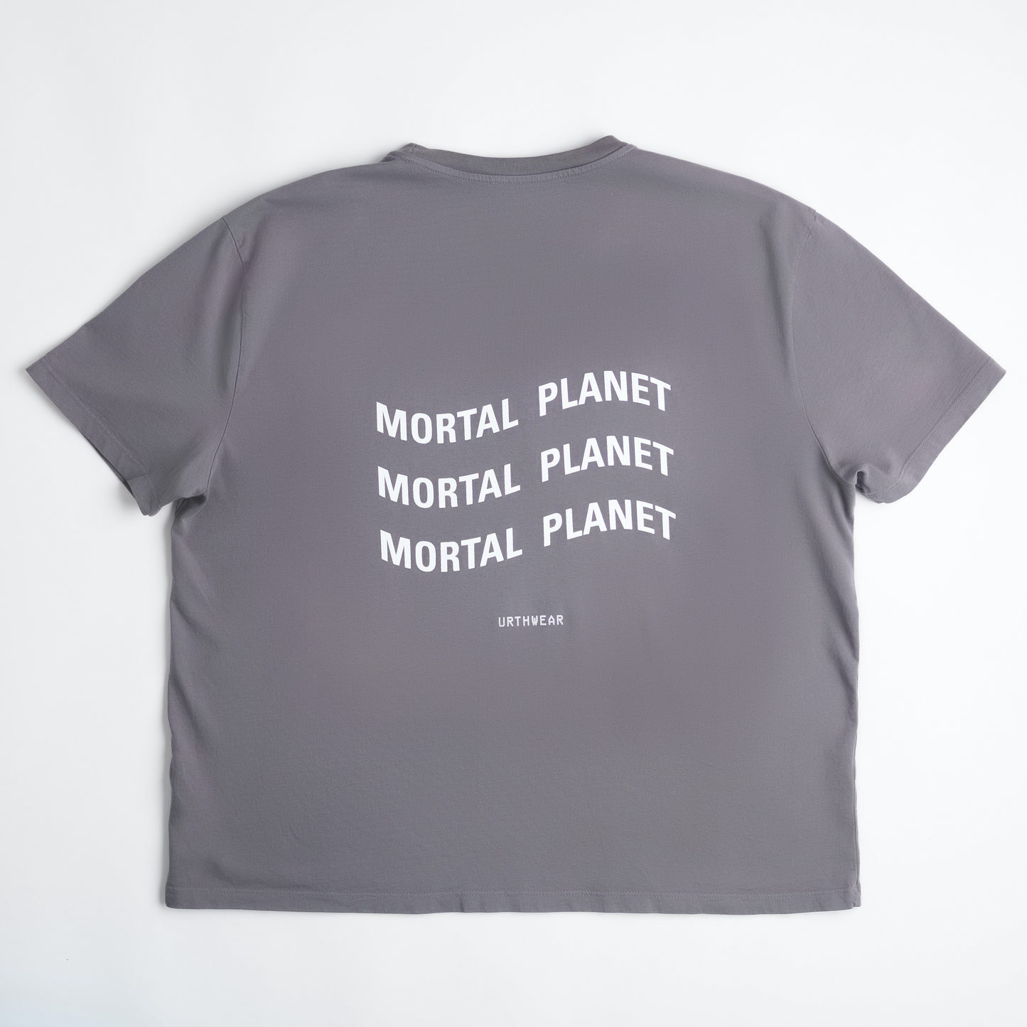 Mortal Planet Midweight Relaxed Tee, Gravel Grey by URTHWEAR