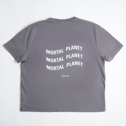 Mortal Planet Midweight Relaxed Tee, Gravel Grey by URTHWEAR