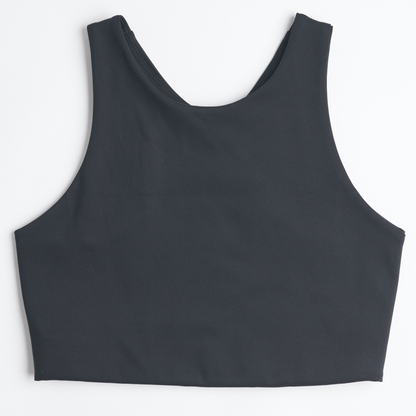 Ecomoss High Neck Racerback Bra, Raven Black by URTHWEAR