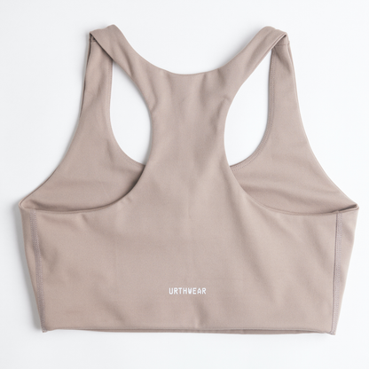 Ecomoss Low Neck Racerback Bra, Desert Clay by URTHWEAR