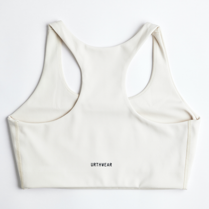Ecomoss Low Neck Racerback Bra, Alabaster White by URTHWEAR