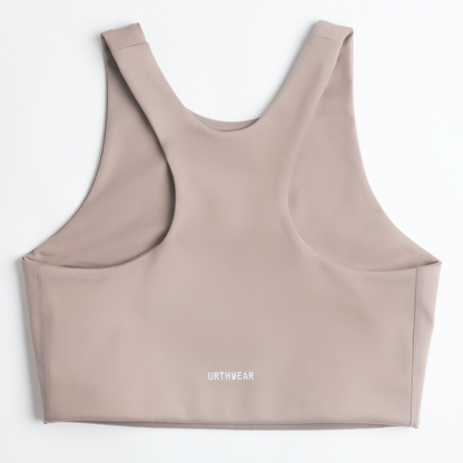 Ecomoss High Neck Racerback Bra, Desert Clay by URTHWEAR