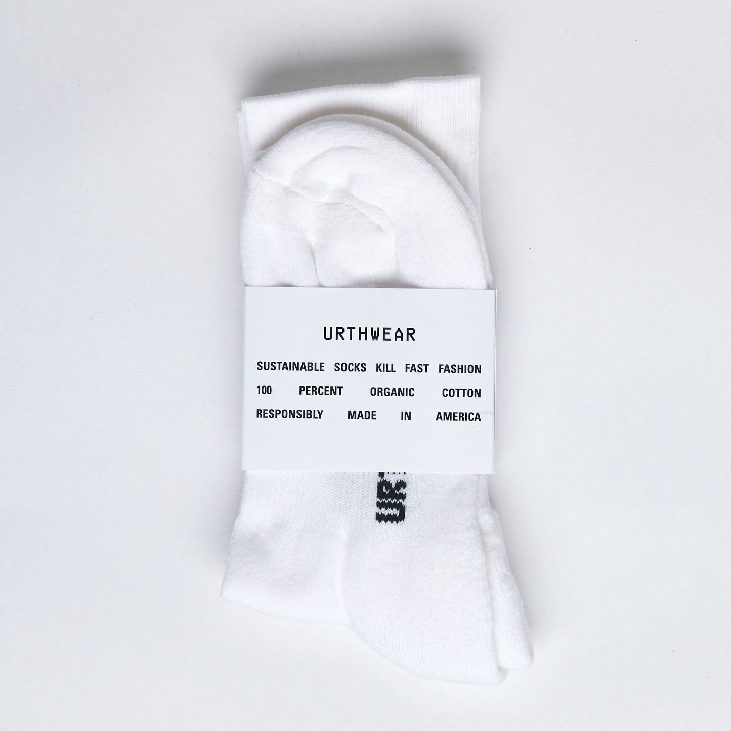 Logo Softknit Crew Socks, White by URTHWEAR