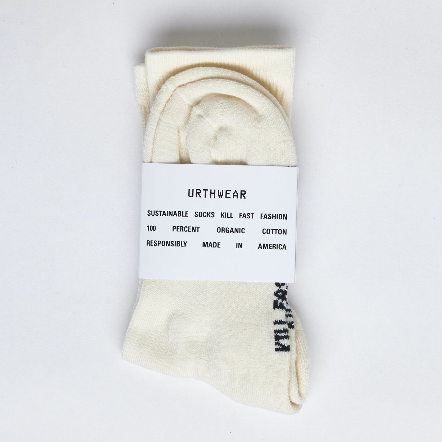 Vertical Softknit Crew Socks, Ivory White by URTHWEAR