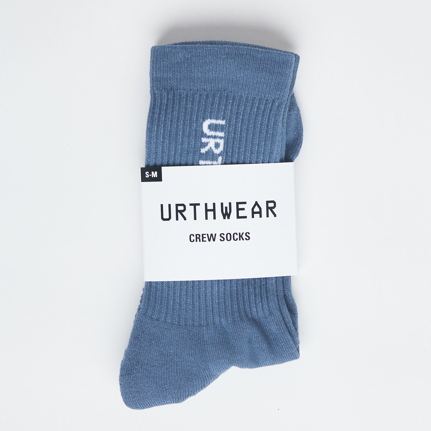 Vertical Softknit Crew Socks, Stone Blue by URTHWEAR