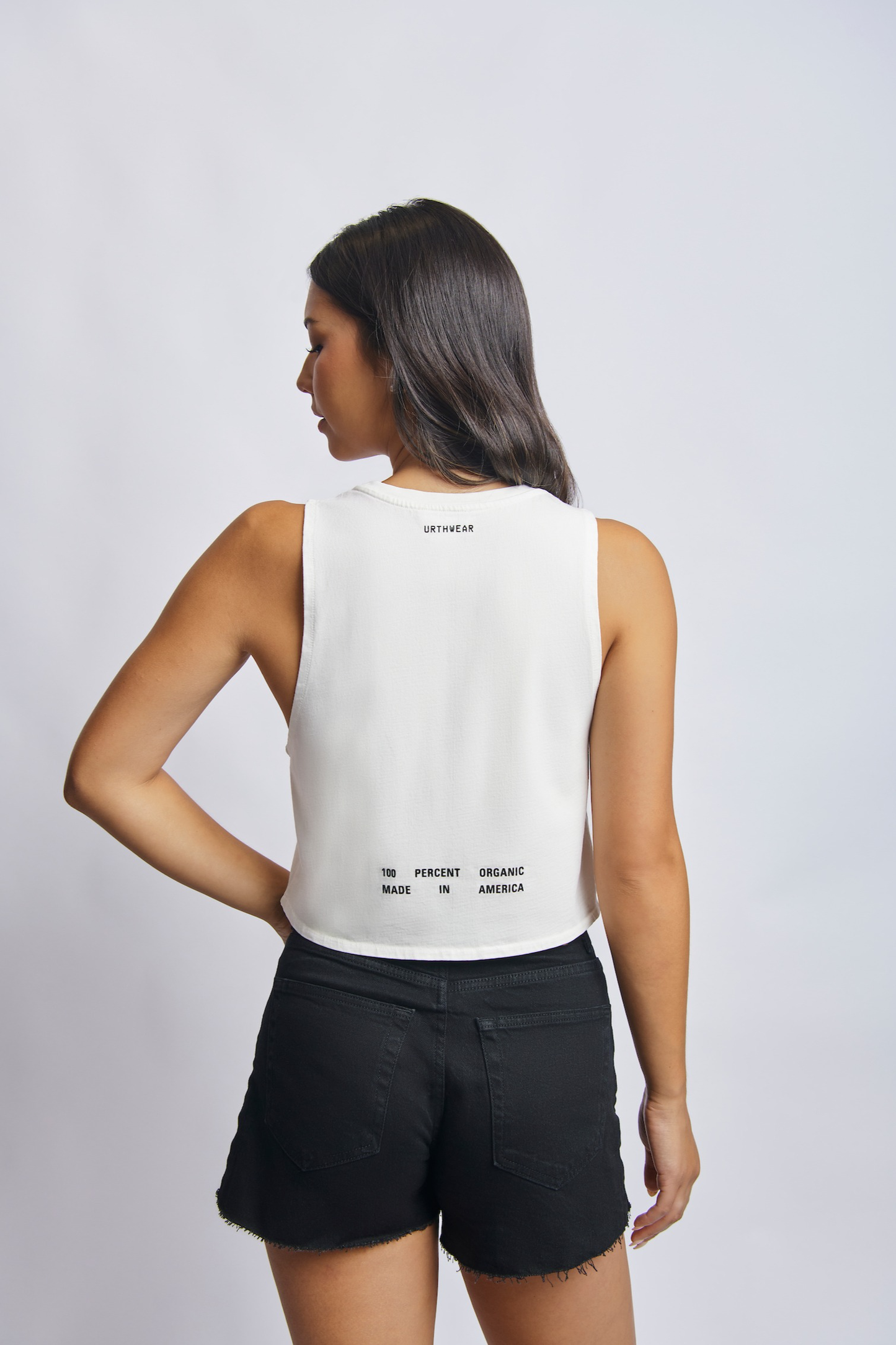 Arch Logo Midweight Cropped Tank, Lunar White by URTHWEAR