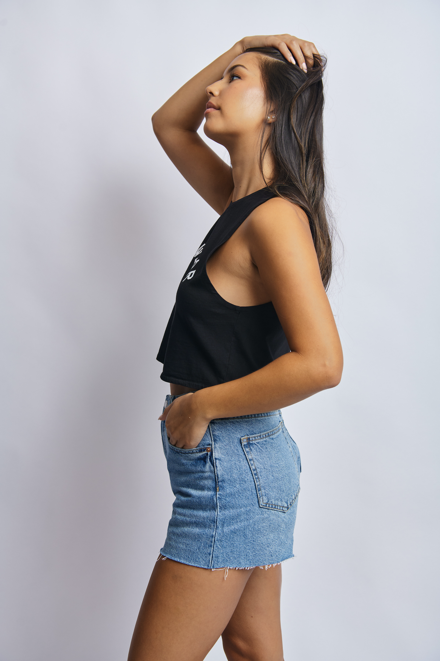 Arch Logo Midweight Cropped Tank, Super Black by URTHWEAR