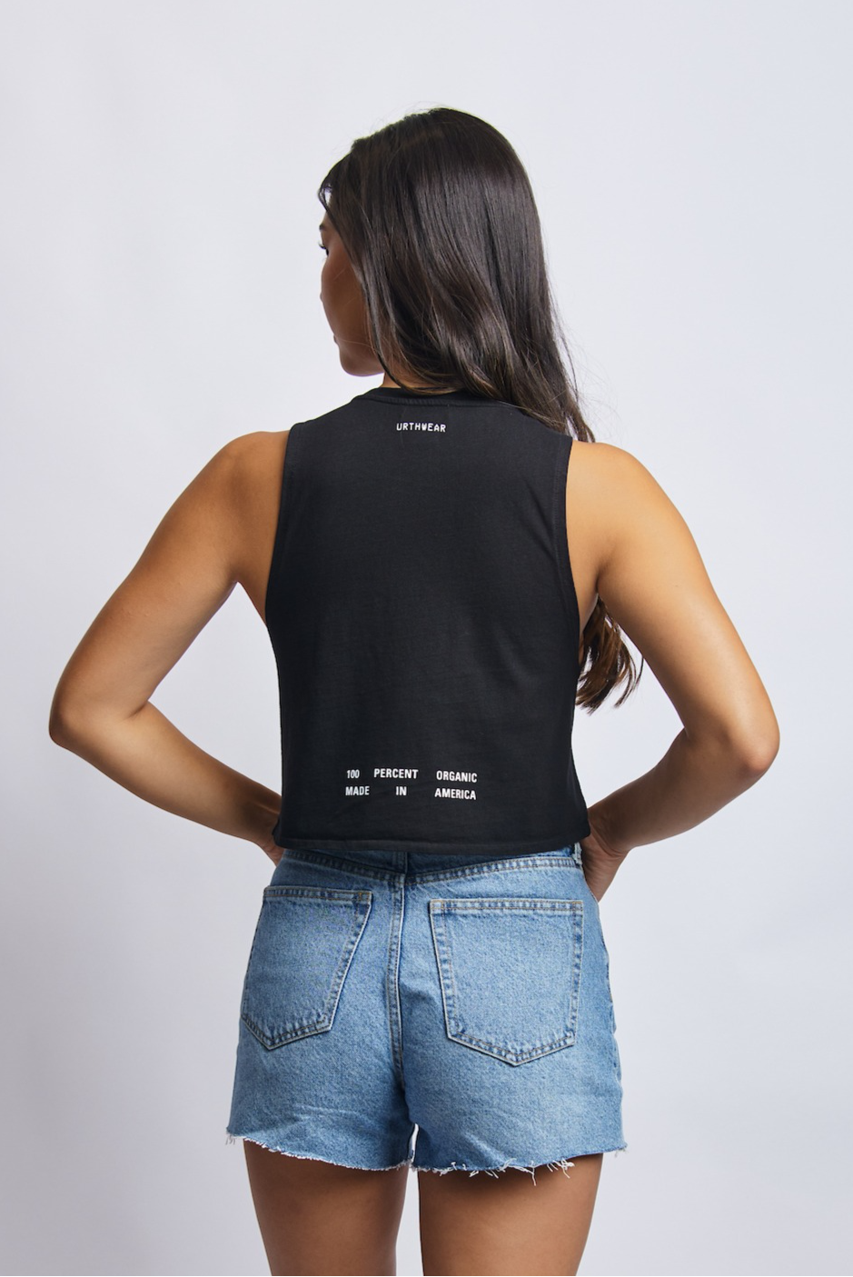 Arch Logo Midweight Cropped Tank, Super Black by URTHWEAR