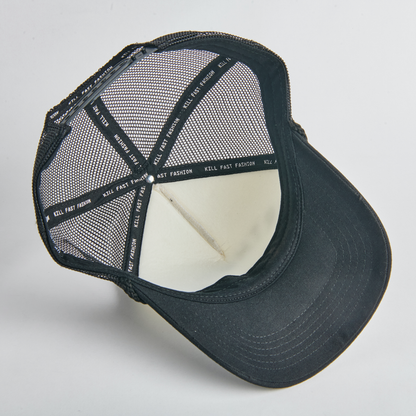 Roped Trucker Cap, Street Black/White by URTHWEAR