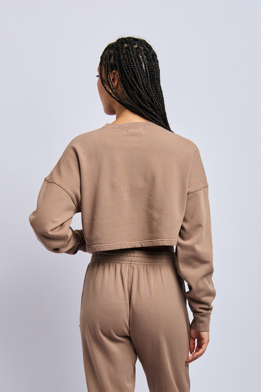 Origins Cloudfleece Cropped Sweatshirt, Desert Clay by URTHWEAR
