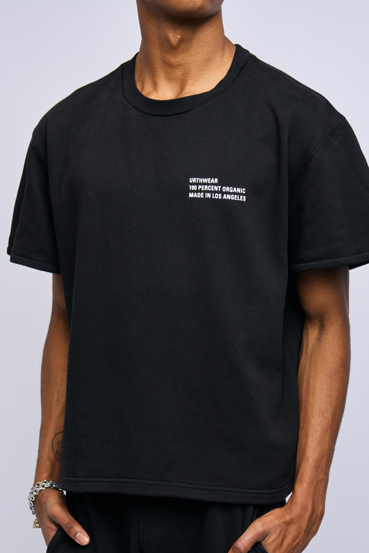 Origins Cloudfleece Oversized Tee, Super Black by URTHWEAR