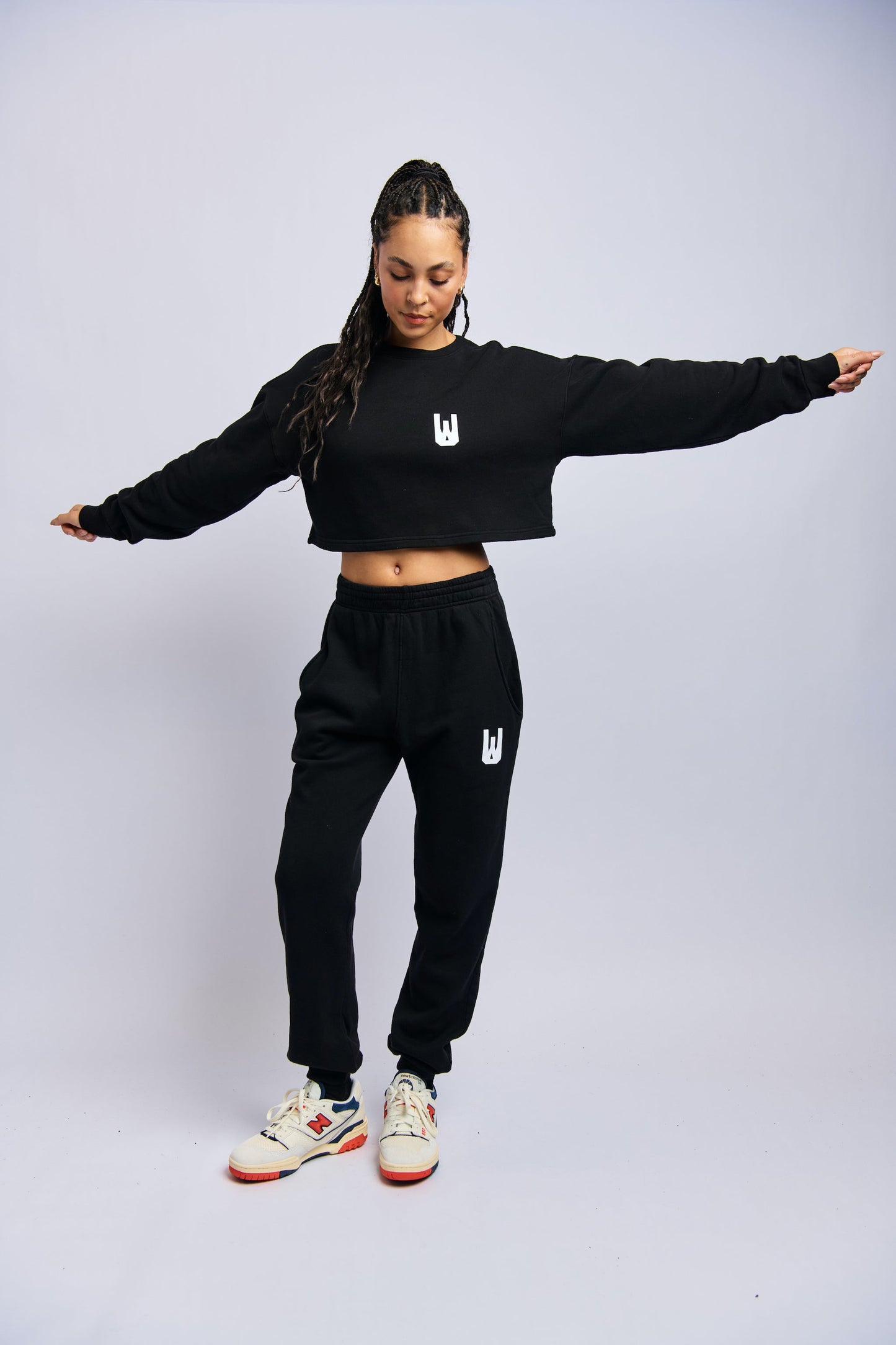 Icon Cloudfleece Cropped Sweatshirt, Super Black by URTHWEAR