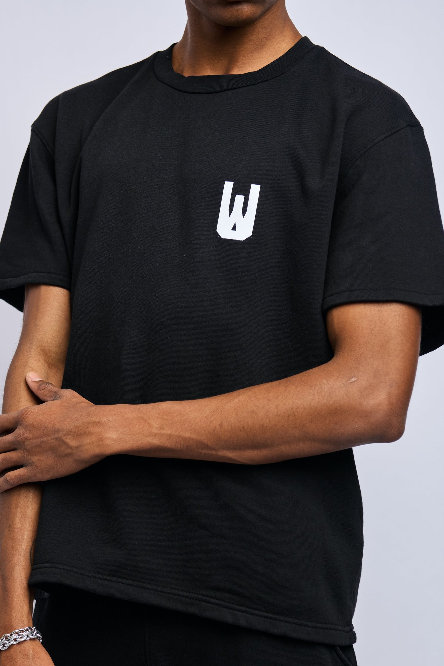 In Art We Trust Cloudfleece Oversized Tee, Super Black by URTHWEAR