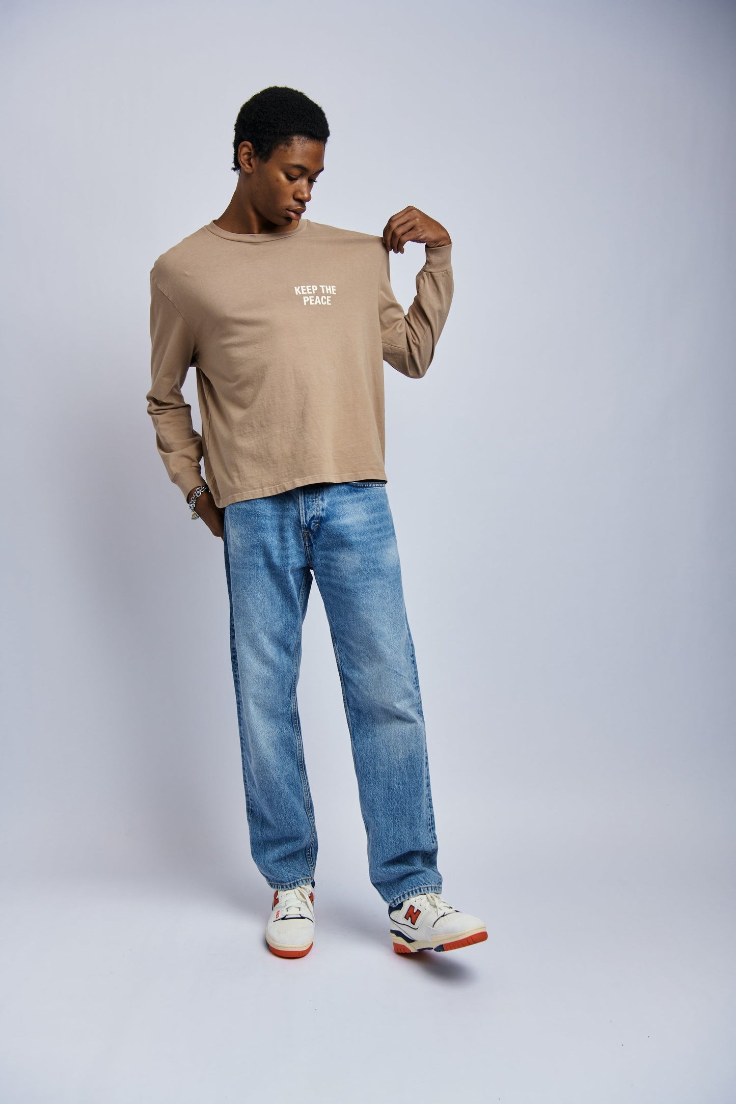 Keep The Peace Midweight Relaxed Long Sleeve, Desert Clay by URTHWEAR