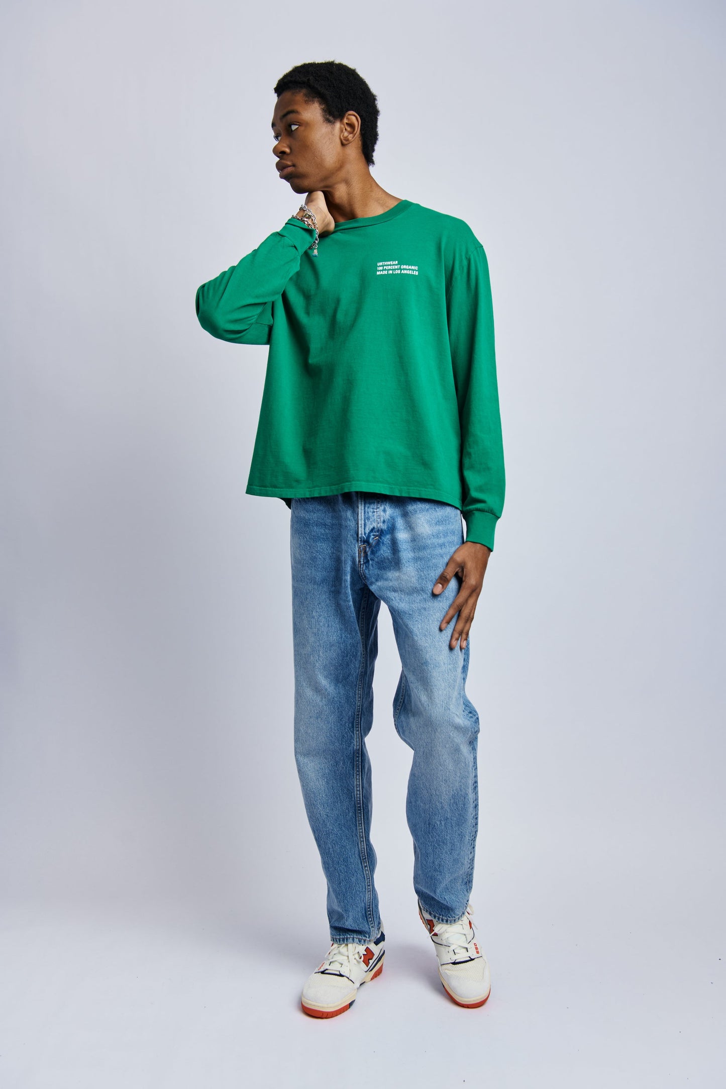 Origins Midweight Relaxed Long Sleeve, Rolex Green by URTHWEAR