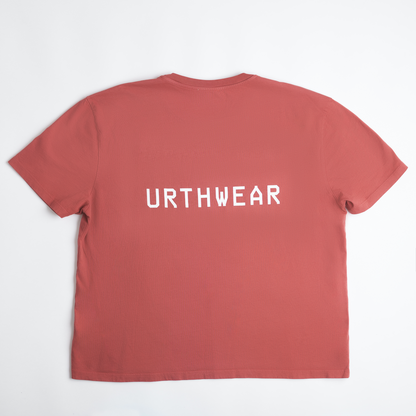 Logo Midweight Relaxed Tee, Ash Red by URTHWEAR
