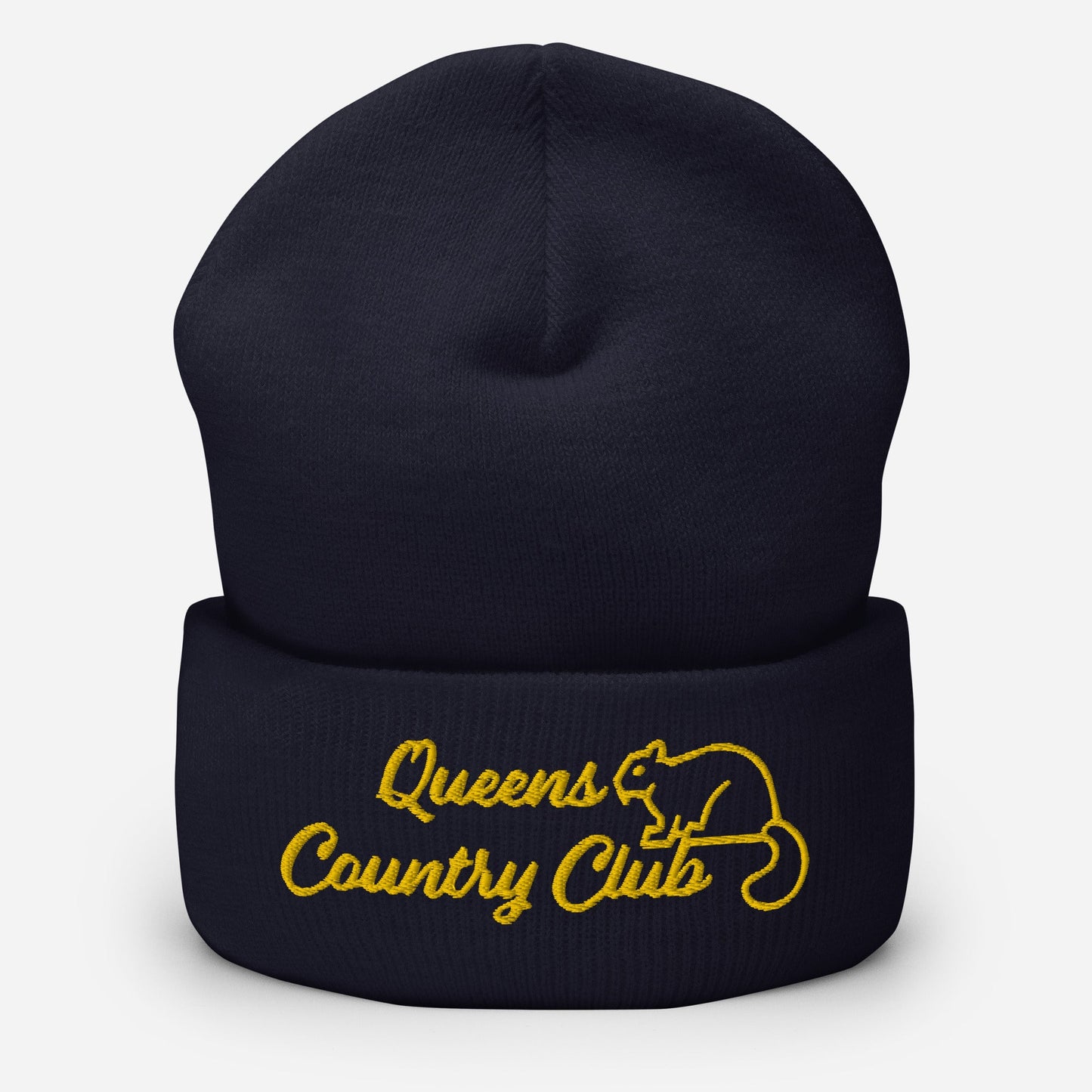 Queens Country Club with Squirrel Embroidery Cuffed Beanie by Queens Country Club