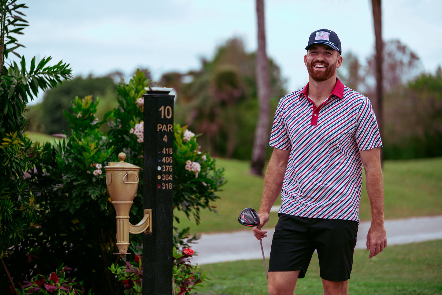 SwingJuice Men's Golf Flag Bundle - Hat and Polo