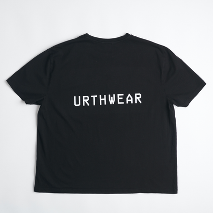 Logo Midweight Relaxed Tee, Super Black by URTHWEAR