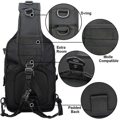FR Fashion Co. 14" Men's MOLLE Tactical Armor Crossbody Sling Bag - FR Fashion Co. 