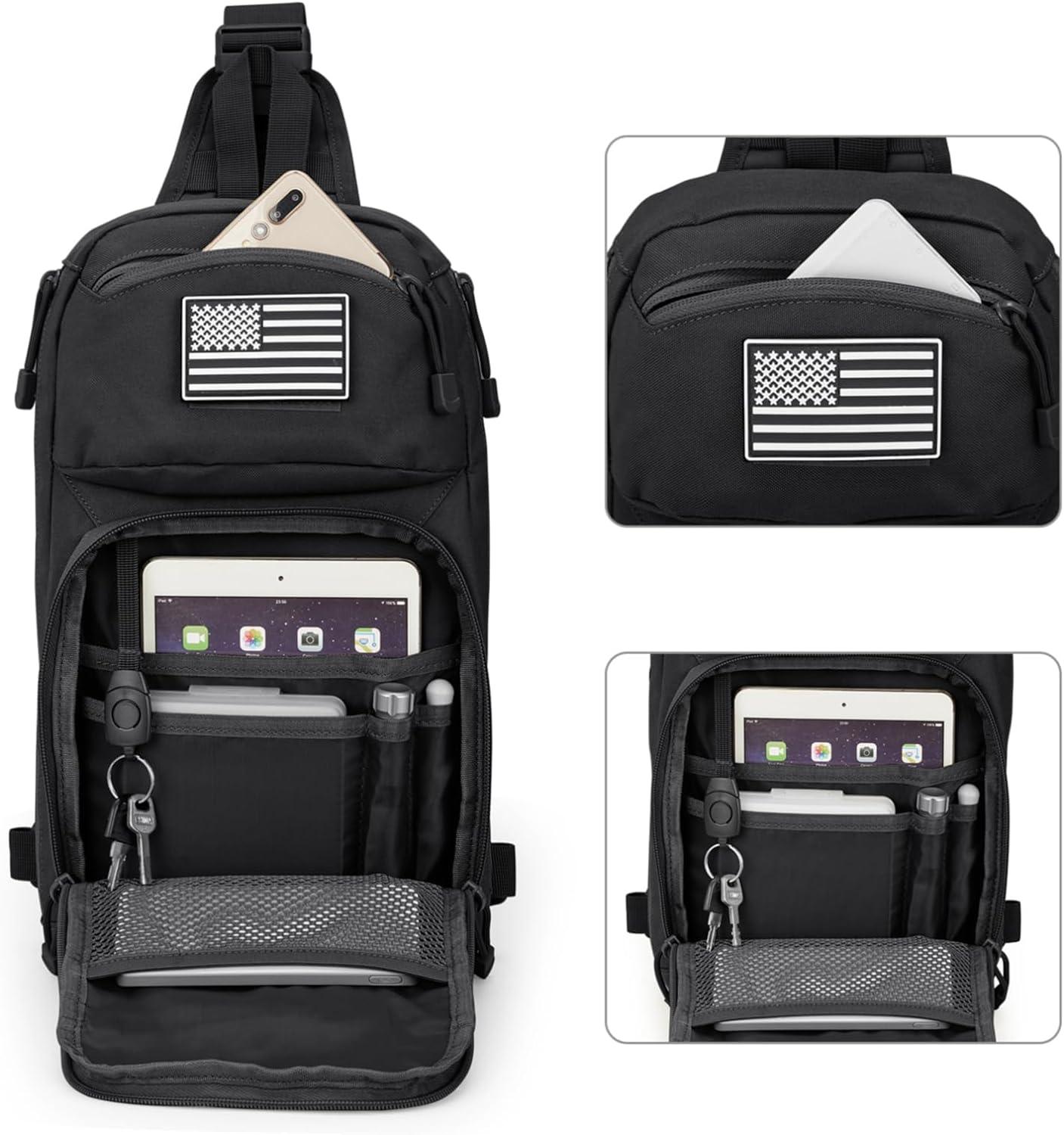 FR Fashion Co. 16" Men's 10L MOLLE Tactical Sling Backpack - FR Fashion Co. 