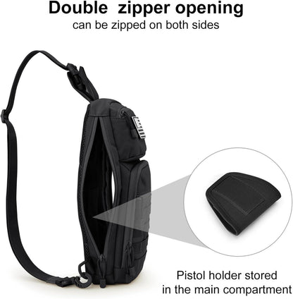FR Fashion Co. 16" Men's 10L MOLLE Tactical Sling Backpack - FR Fashion Co. 