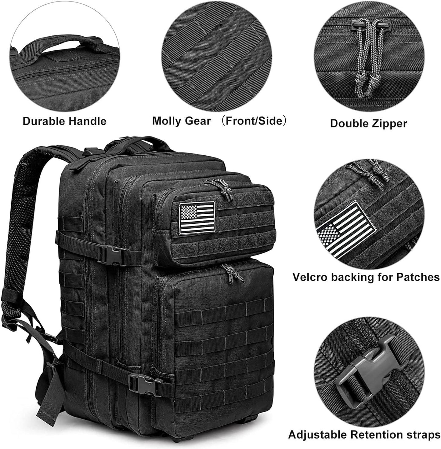 FR Fashion Co. 18" Men's 40L Tactical MOLLE Backpack - FR Fashion Co. 