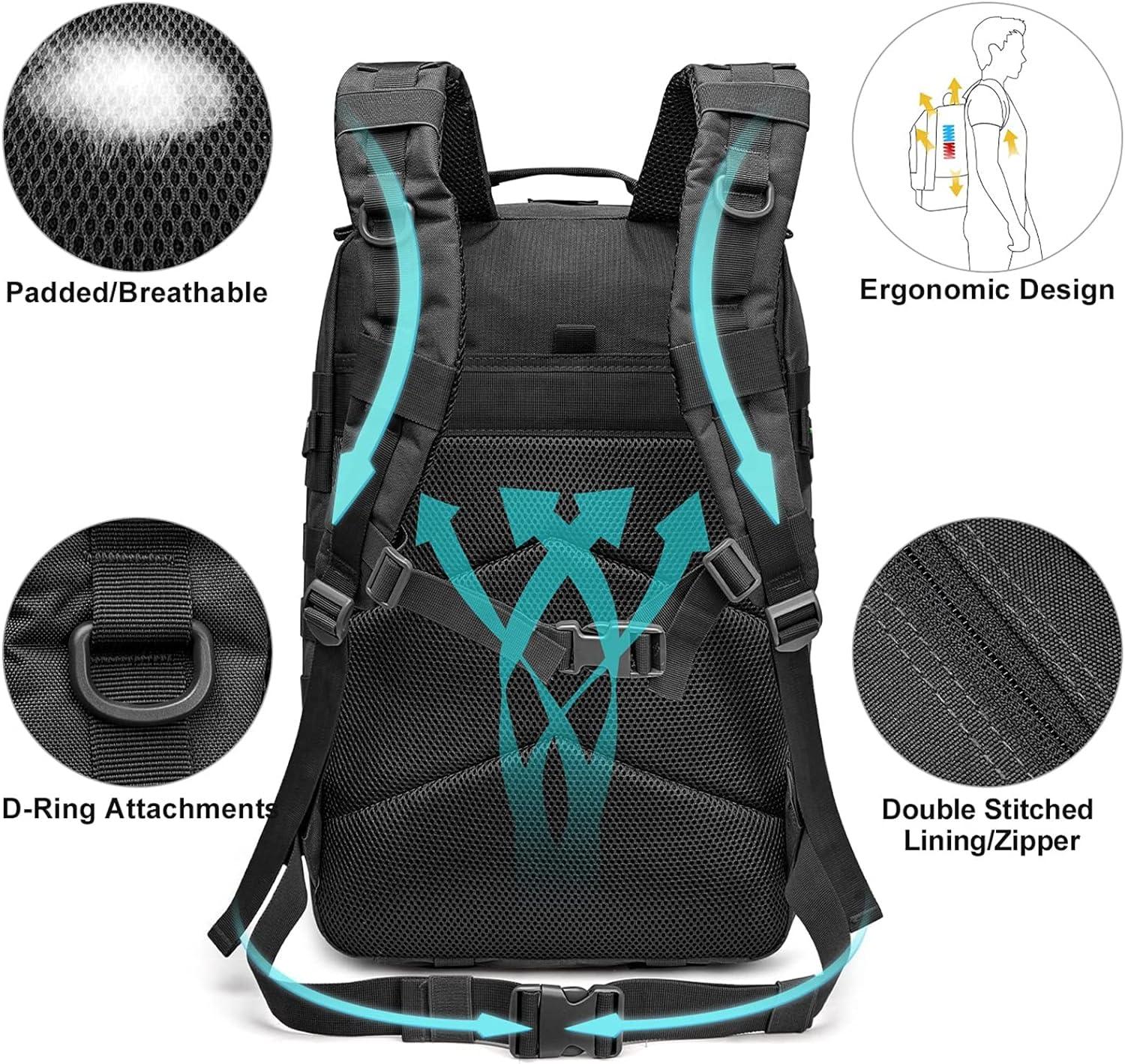 FR Fashion Co. 18" Men's 40L Tactical MOLLE Backpack - FR Fashion Co. 