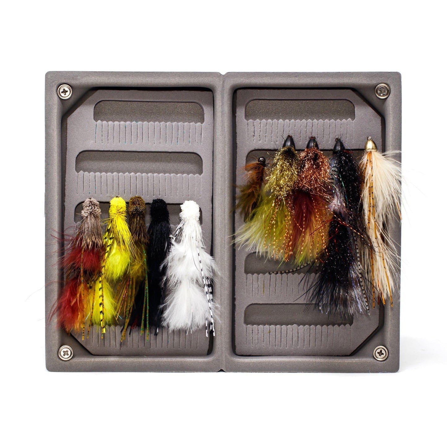 JHFLYCO Assorted Medium Streamer Box - accessories, articulated, assorted fly box, fly boxes, loaded fly box, Loaded Foam Fly Box, streamers, trout streamers | Jackson Hole Fly Company