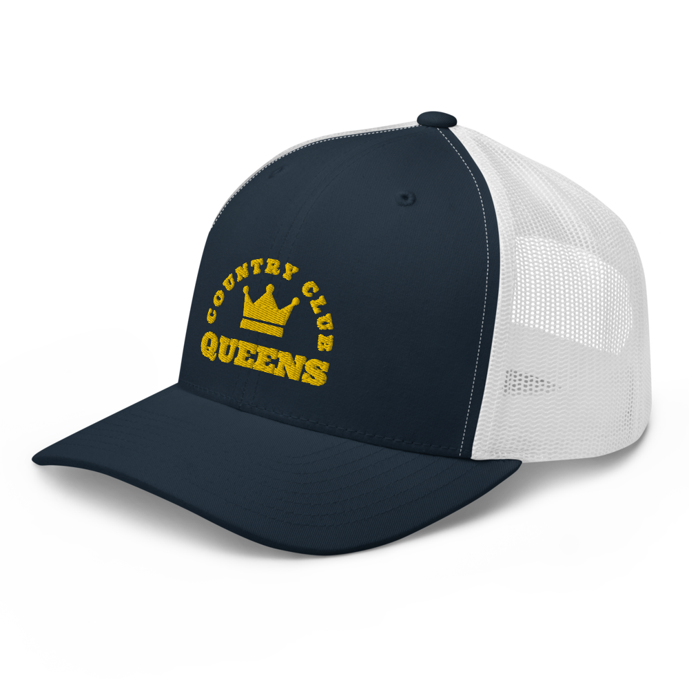 Queens CC Crown Trucker Cap by Queens Country Club