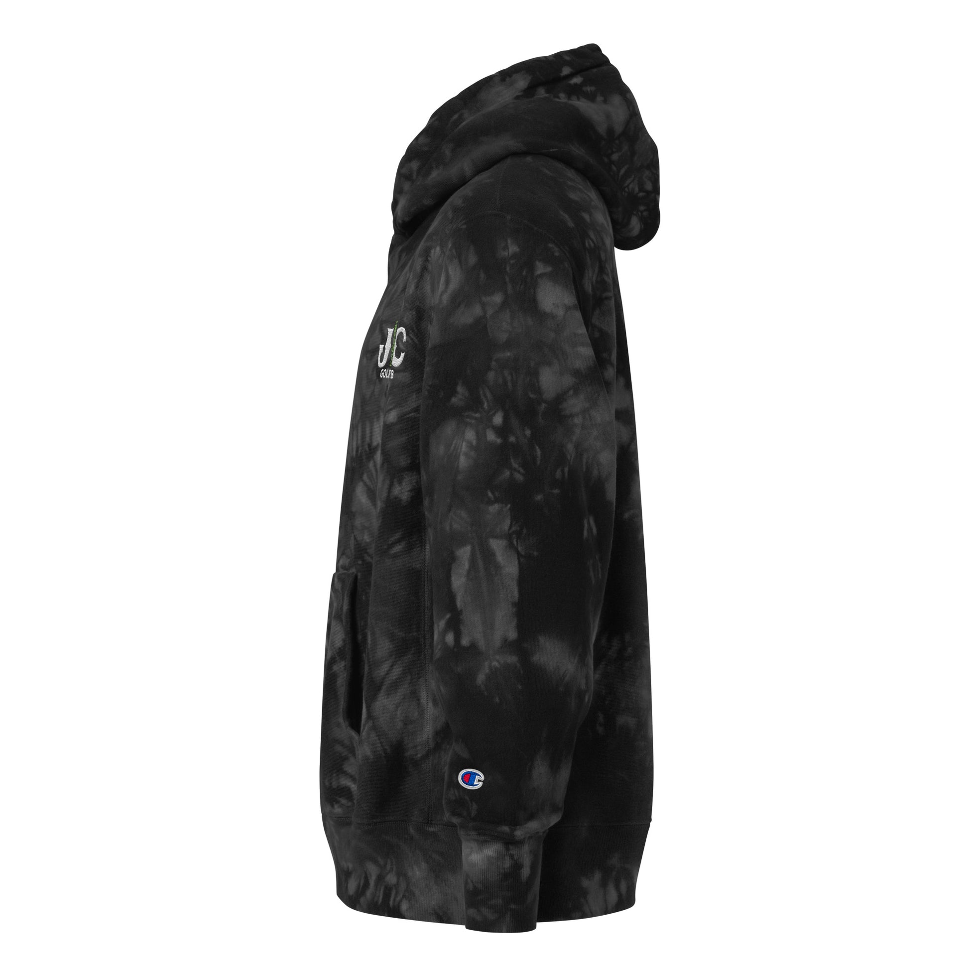 Dark and Stormy Black Tie Dye Hoodie - Side